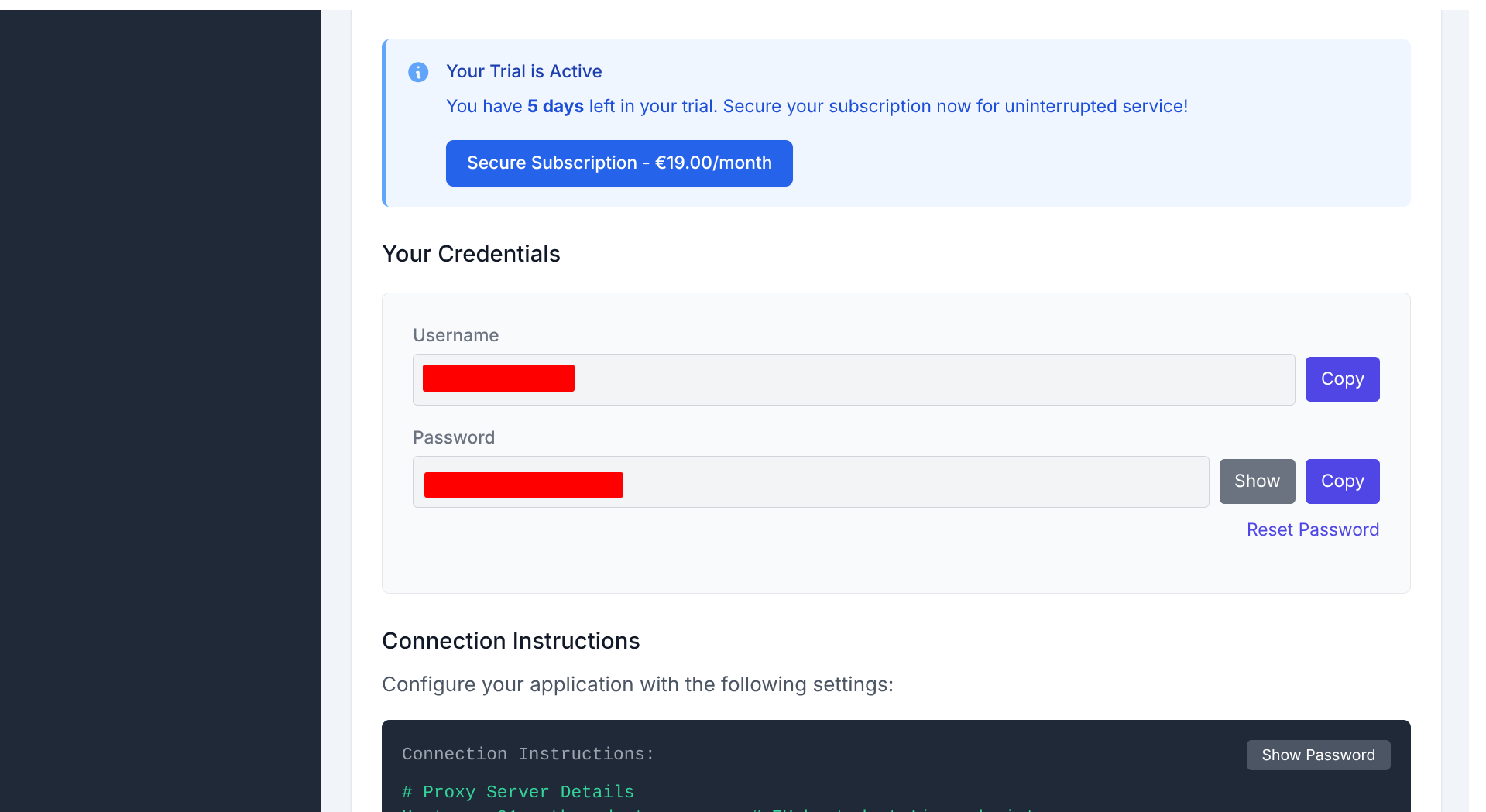 OutboundGateway dashboard credentials